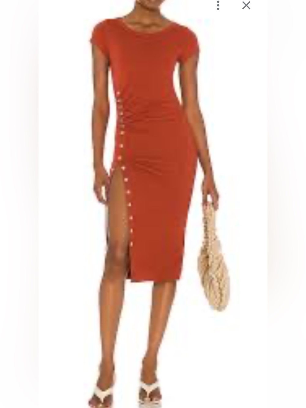 All Saints Rust Button-Side Midi Dress Sz 4